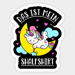 Das ist mein Schlafshirt süßes Einhorn Pyjama Sticker